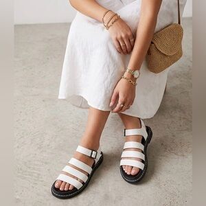 Forever 21 White Multi-Strap Sandals